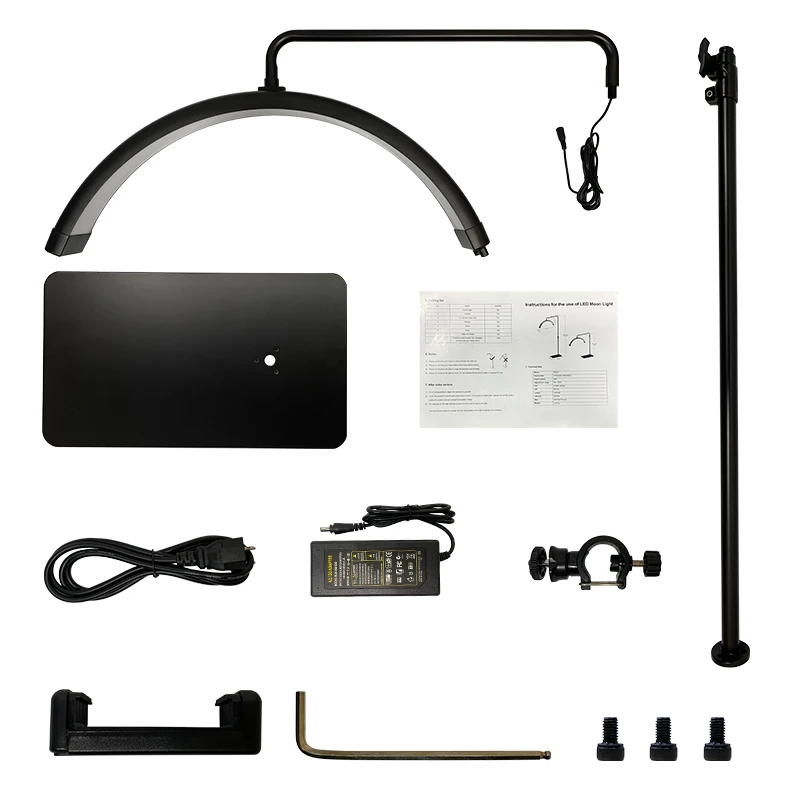 Wholesale Floor Standing Half Moon Shaped LED Lamp for Eyelash Extensions Makeup Tattoo Beauty Salon Bedside Light