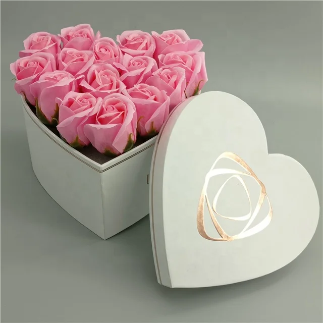 Custom Heart Shaped Paper flower gift box