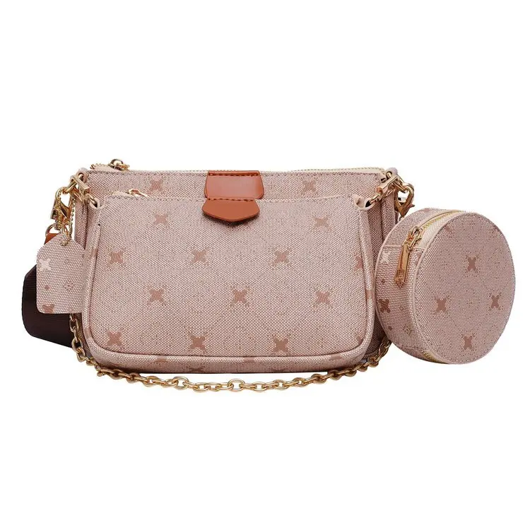 AZB101 Эко-дружественных Pu кожи страуса цепи мини Сумка Хобо с отделение для монет на молнии оптовая продажа женские ручные сумки комплект одежды из 3 предметов