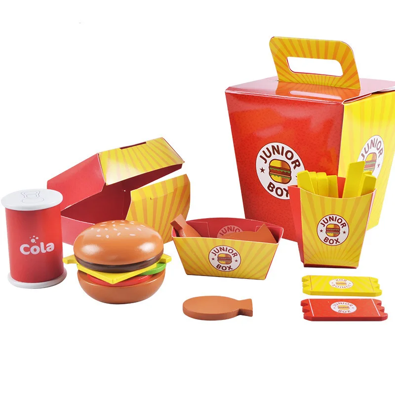 Hot Selling Factory DIY Kitchen Educational Pretend Toys Unisex French Fries Cola & Hamburg for Kids Aged 5 to 7 Years
