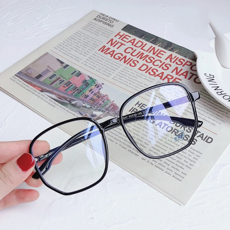 Fashionable Polygonal Optical Frame Women Metal Frame Tr90 Anti-blue Light Eyeglasses Frames