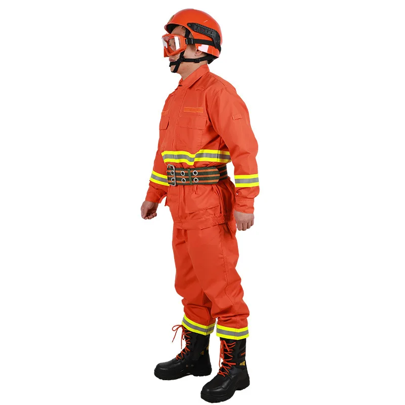 factory wholesale men high quality orange red forest fire prevention daily inspection and maintenance suits