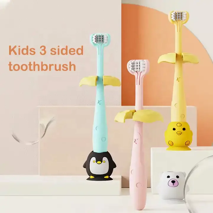 2023  3 Sided 3D Autism Toothbrush with Three Soft Bristles Triple-Angle Toothhugger Training Special Needs Kids Baby Toddler