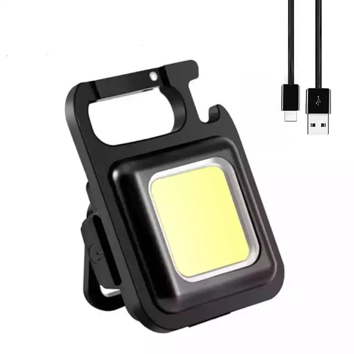 COB Small Flashlights 800Lumens Bright Rechargeable Keychain Mini Flashlight 3 Light Modes Portable Pocket Light For Camping