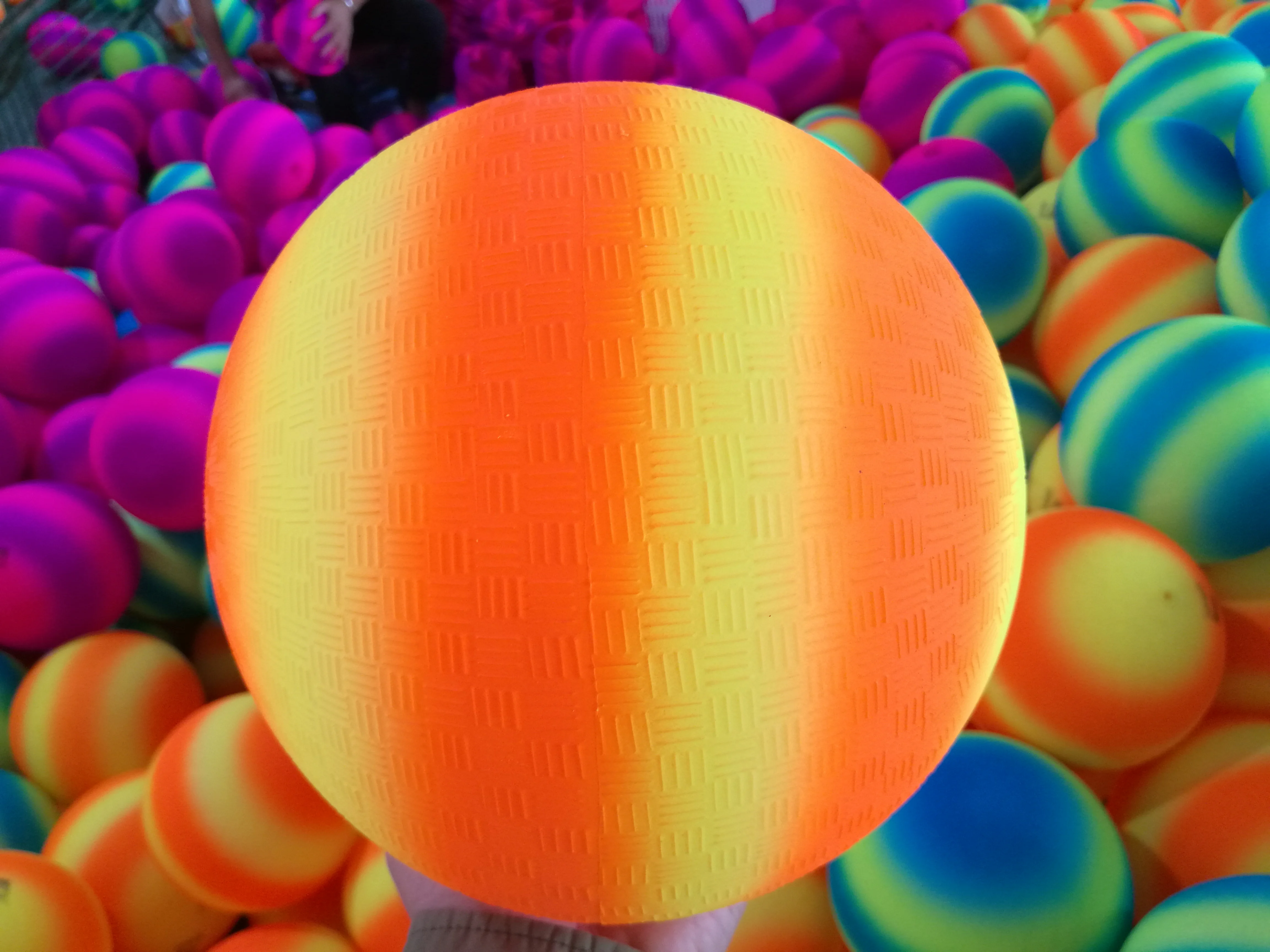 5 inch Inflatable Rainbow Playground Ball for Kids