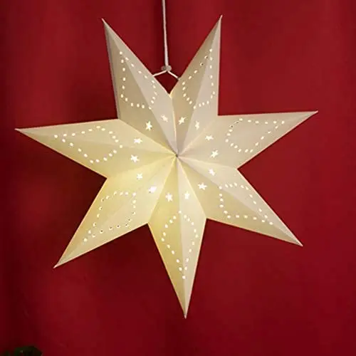 Wholesale Handmade 7 Point Foldable Hanging Paper Star Lantern Lamp for Christmas Party Festival Home Decoration