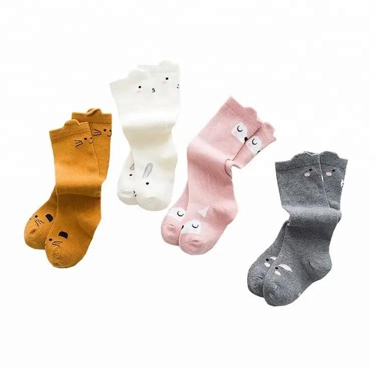 Органические носки-трубы с 3d рисунком из мультфильма, Детские Носки с рисунком животных