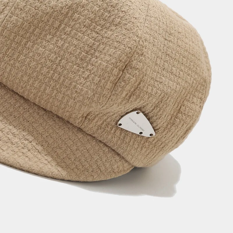 Small along the cap Octagonal hat with short brim British fashion artist hat