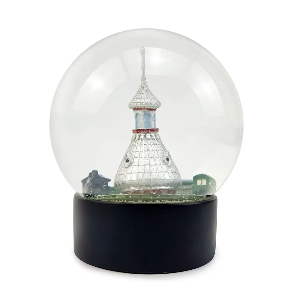 Crystal Ball Resin Snowflake Ball 120mm Featured Building Railway Station Souvenir Craft Ornament Snowflake Crystal