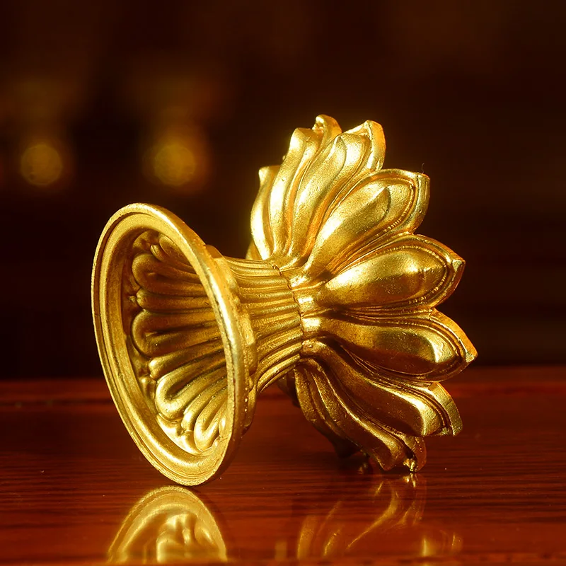 Pure copper lamp holder for Buddhist candlesticks Buddhist butter base lamp holder lotus home