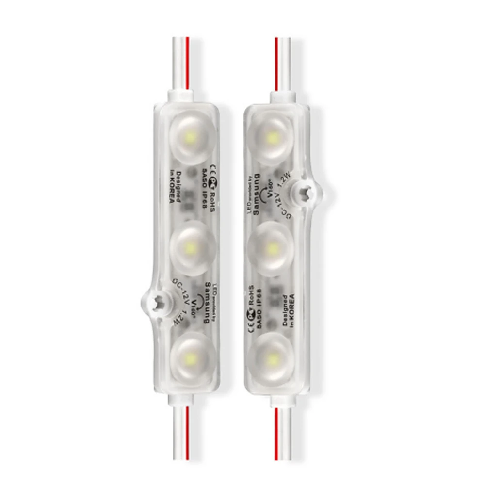 3 years warranty 12v 1.2W 120lm Ultrasonic 2835 korea led module Samsung 3 led module for channel letter