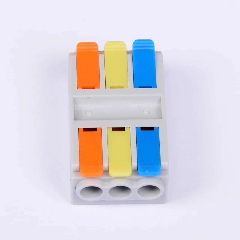 6MM Red Blue Orange Yellow etc Colorful Button 3 Pin Wire to Wire Compact Splicing Terminal Block  wire Connector
