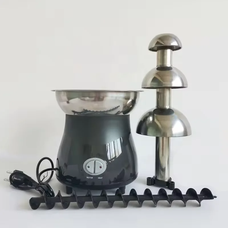 2024 New stainless steel four-layer chocolate fountain machine melting tower waterfall hot pot melting machine home commercial