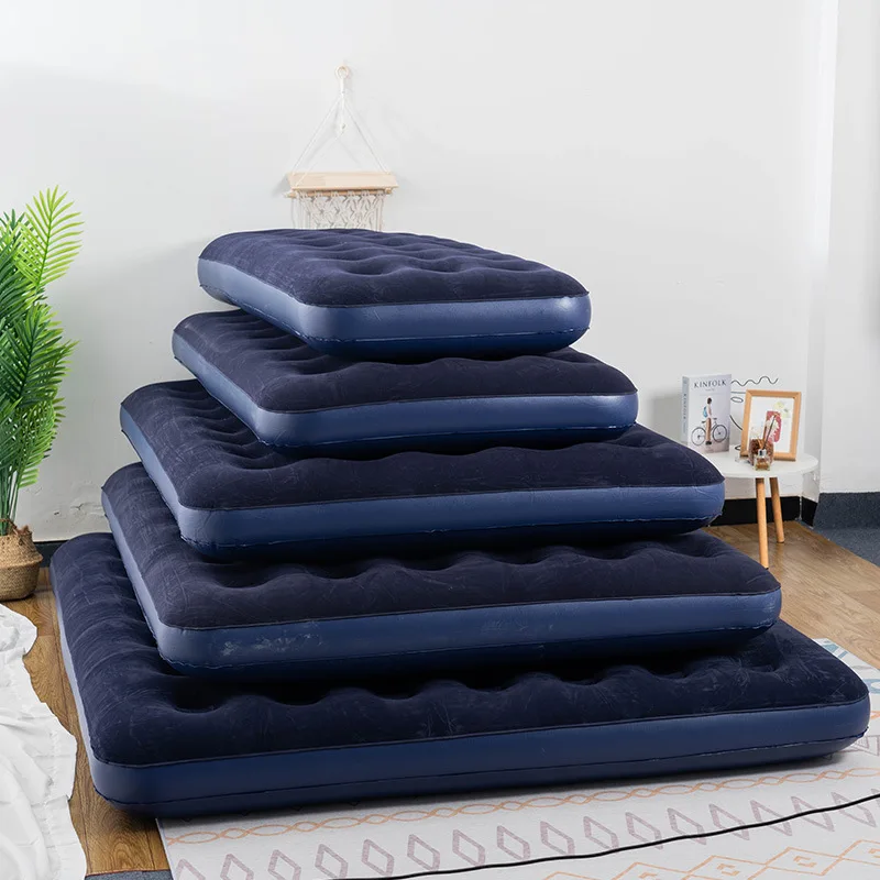 Factory Foldable Flocked Air Bed All Size Home Furniture Camping Outdoor Airbed Trip Sleep Lounger Bed Inflatable Air Mattress