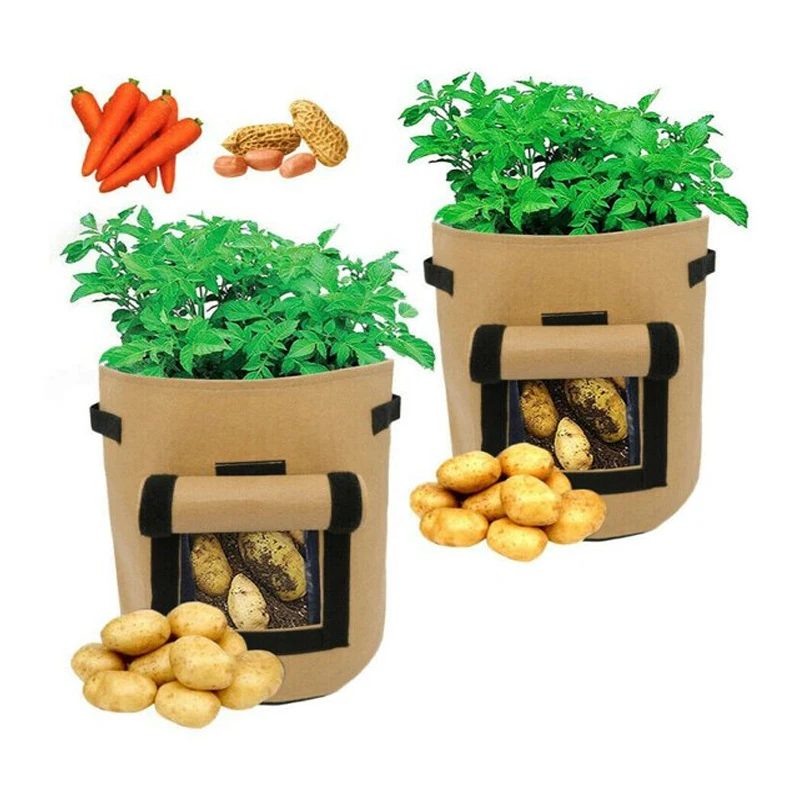 Outdoor 7 Gallon 10 gallon 100 gallon 200 Gallon Garden Potato Flower Vegetable Fabric Plant Felt Grow Bag