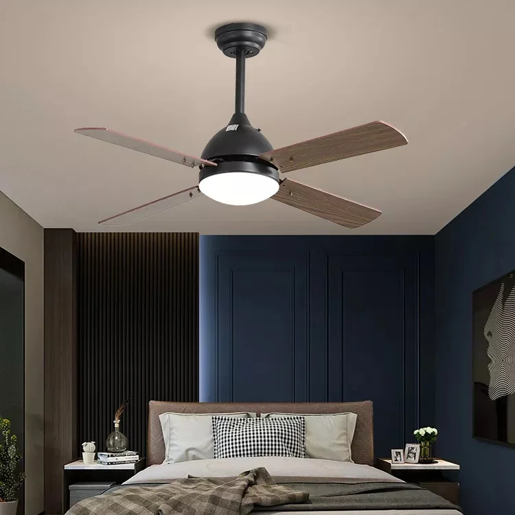 Modern Style Ceiling Fan 42 Inch 4 Blade Plywood Ceiling Fan Decorative Home Restaurant Ceiling Fan Light