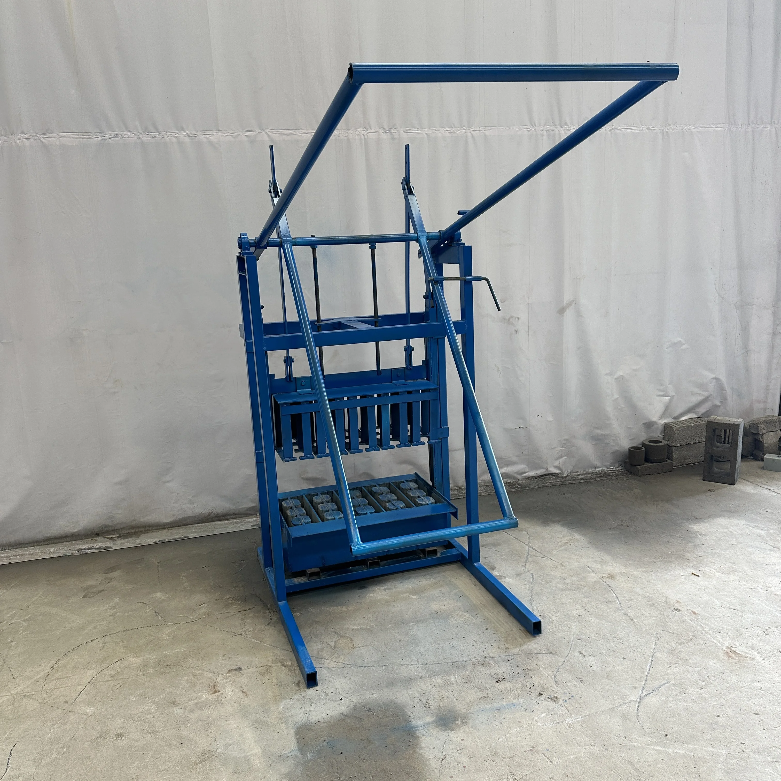 100% manual hand concrete hollow block making machine no need electricity and diesel engine