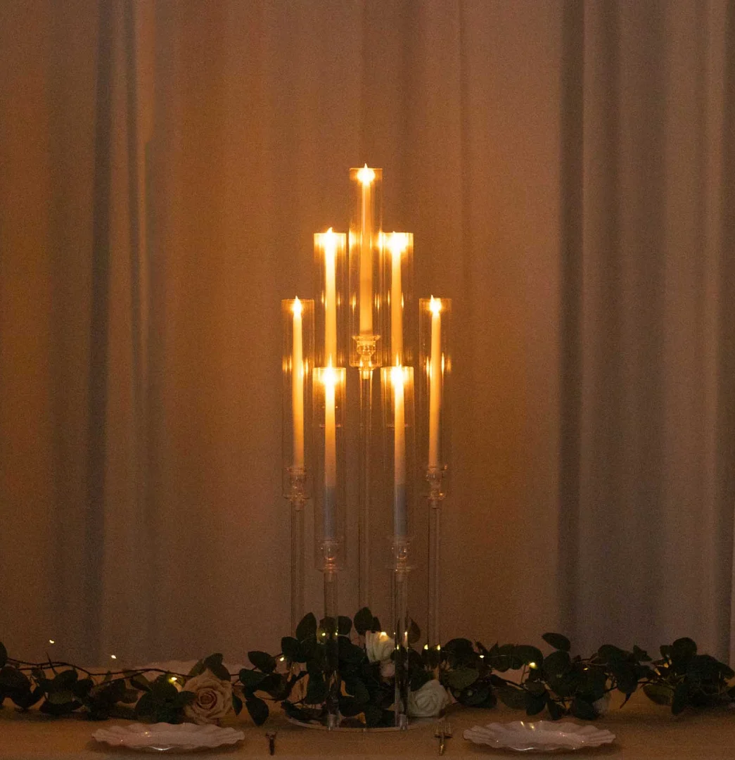 7 Arm Clear Wedding Acrylic Candle Holder Acrylic Candle Stick Stand Table Centerpieces wedding Decorations Wedding Candelabra