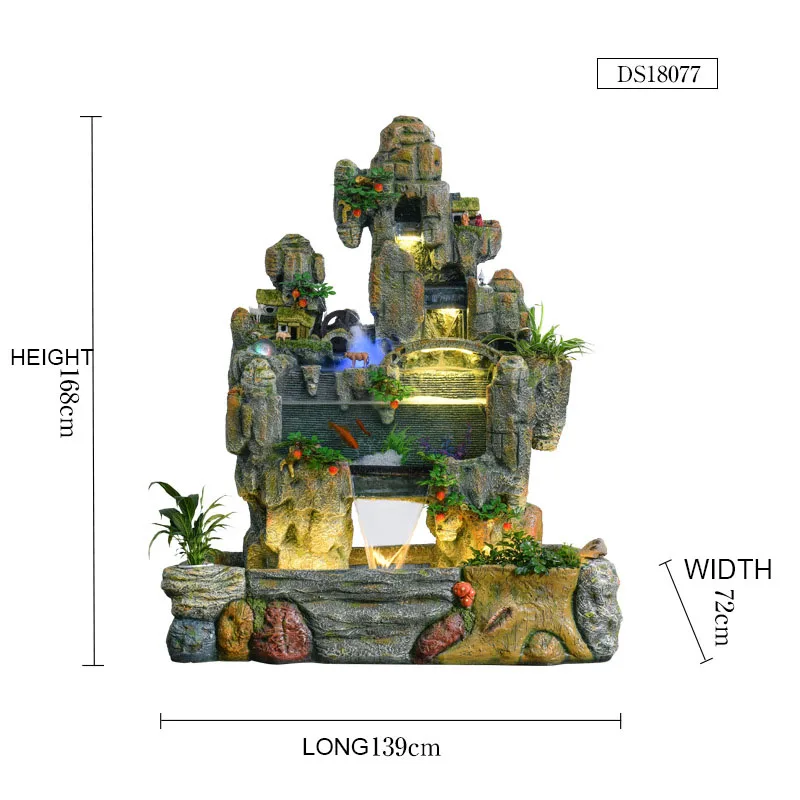 Latest design outdoor fiberglass rock waterfall pool artificial rock waterfall landscaping