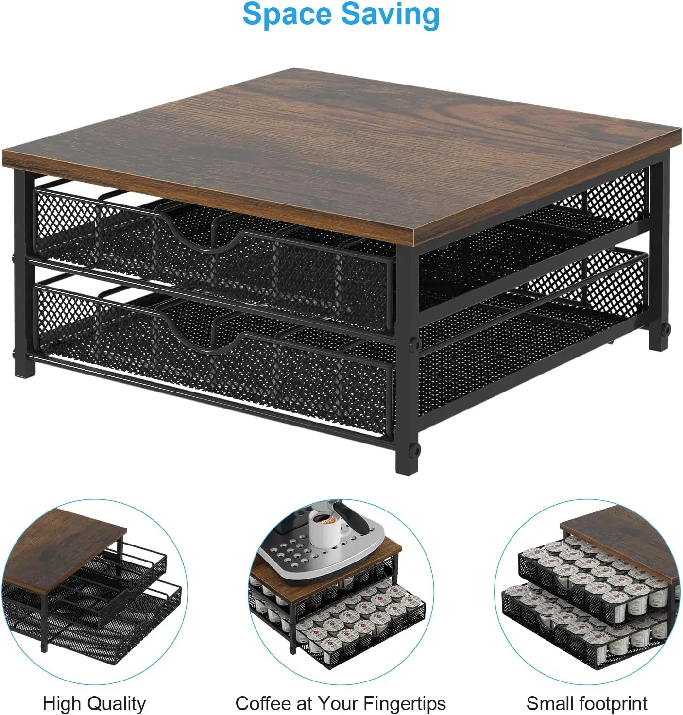 Coffee Pod Holder Coffee Pod Drawerfor K Cup Storage Drawer Holder, 72 Capacity Pods Storage Organizer for K Cups Capsule