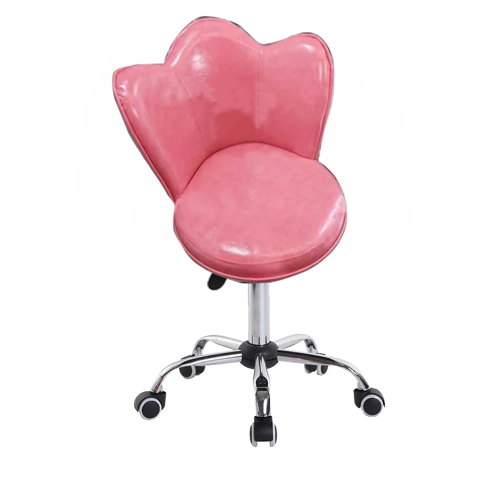 Anji WEIHAO Velvet Adjustable Height Swivel bar Chair Stool on wheels