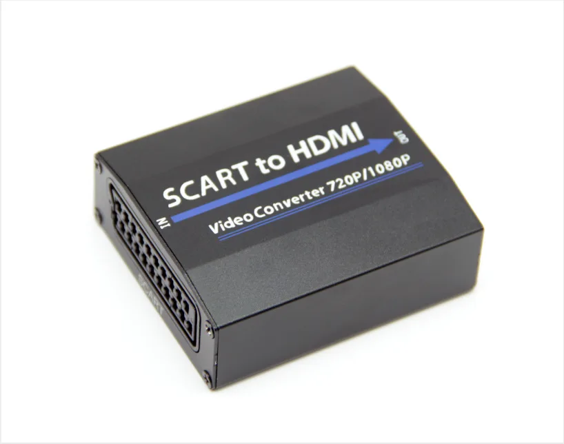 High Quality 1080P Scart to HD  HD Video Converter Audio Adapter with USB Cable For Box TV