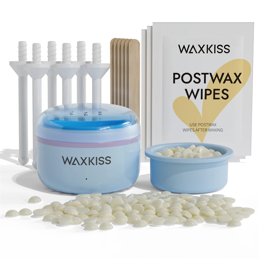 WAXKISS TriSleek 3-in-1 Convenient Hair Removal Ear Nose Eyebrow Shaping Wax Heater Kit With Wax Beans