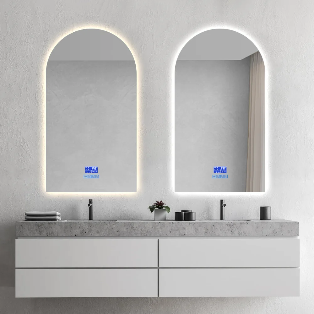 led vanity mirror irregular shaped lighted makeup mirror arch