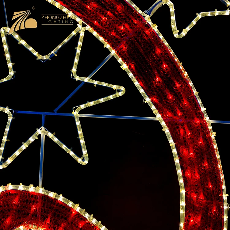 Outdoor Waterproof Holiday Decoration Street Pole Mounted LED Star Motif Lights