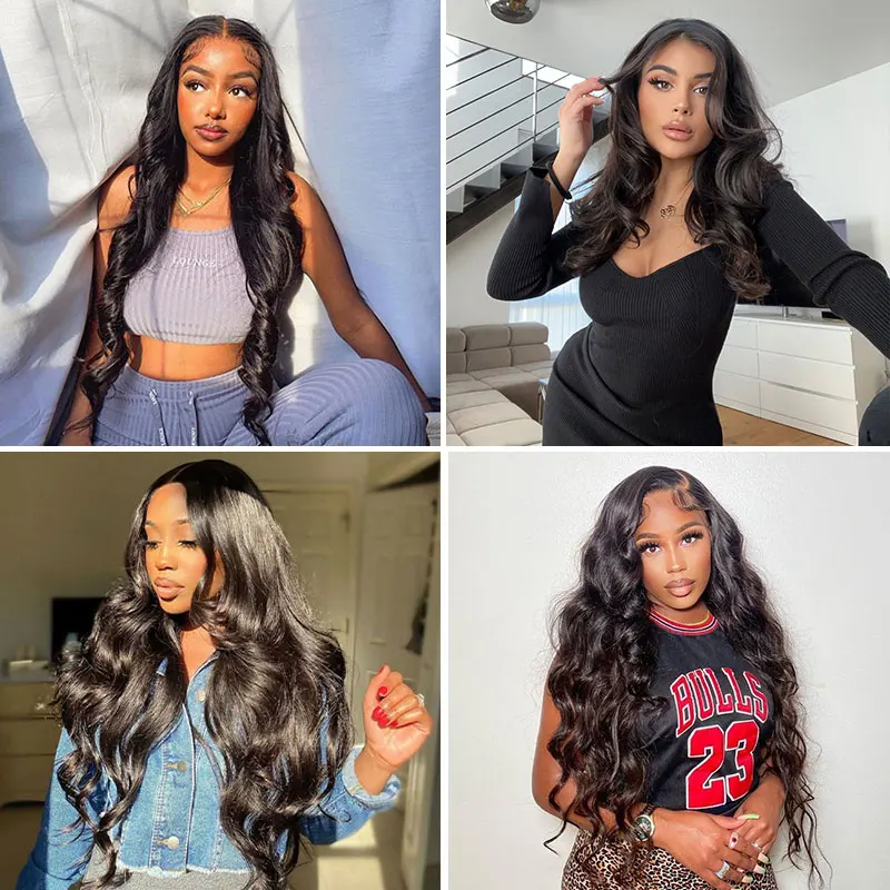Hot Sale Original Virgin Brazilian Body Wave Hair 360 Lace Frontal Wig For Black Woman No Tangle No Shedding