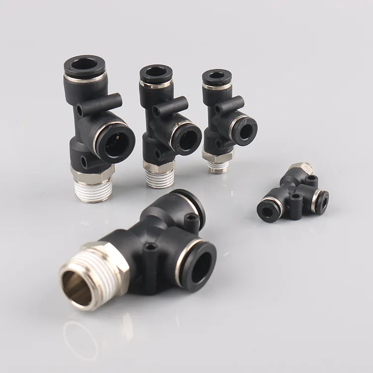 
PD T Type Side Male Threa 3 Way Air Fittings Quick Connect Air Hose Fittings One Touch Pneumatic Fittings for Air Industry 