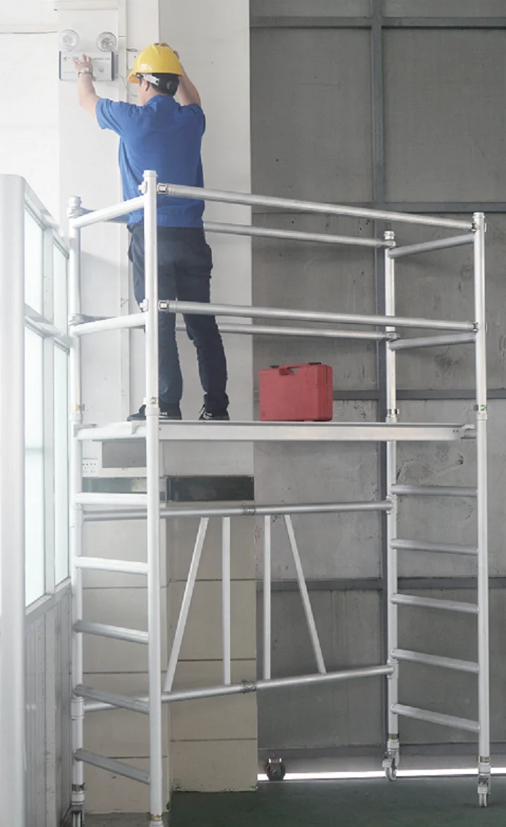 Factory price TUV certified single width foldable ladder & scaffolding parts construction scaffolding tube