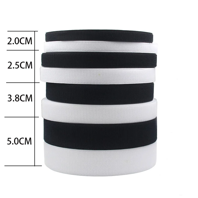 Custom color 25 mm sew-on nylon hook and loop tape fastener reusable wellcro straps hook and loop tapes