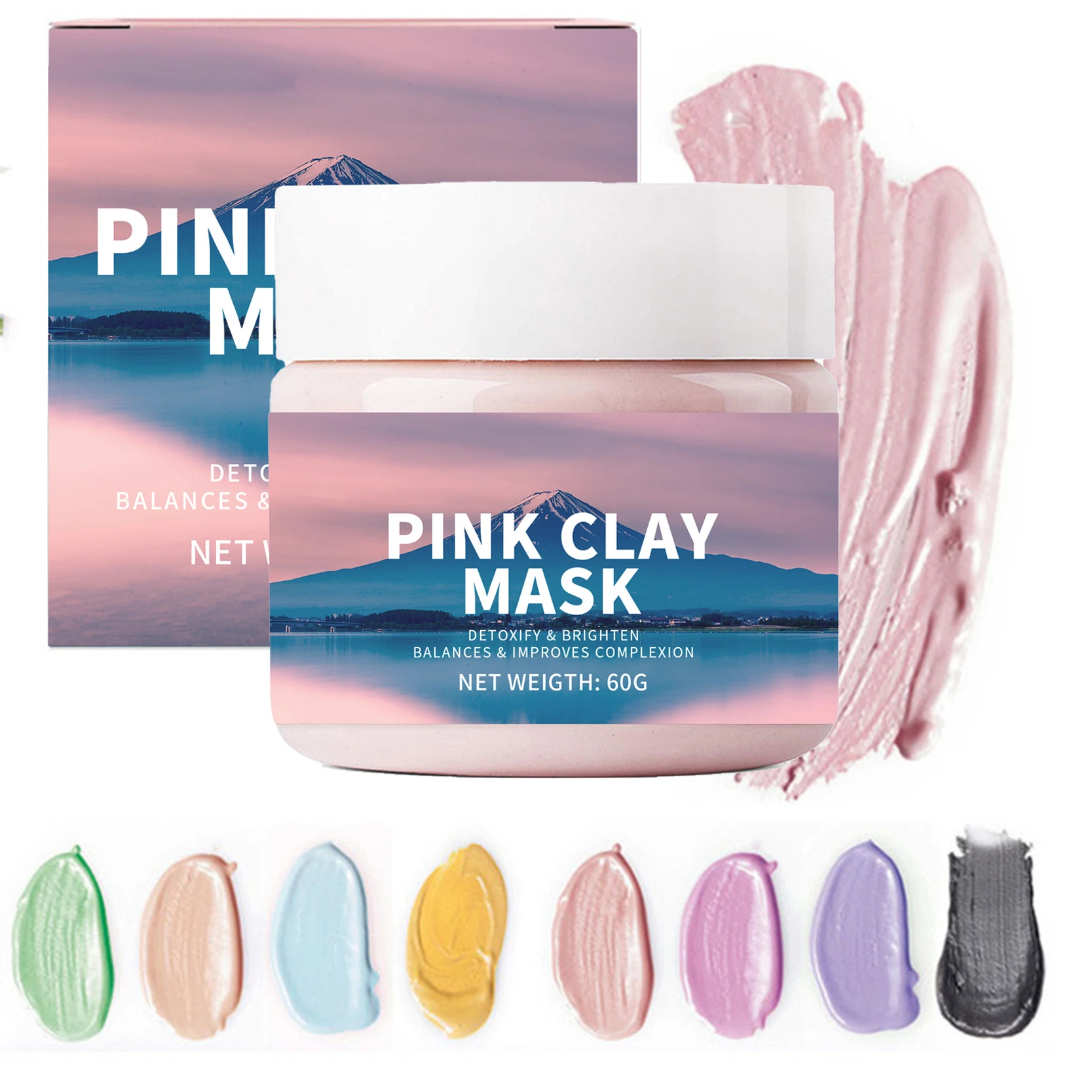 Top Seller Dropshipping Pink Rose Face Care Mud Clay Anti Aging Whitening Facial Mask For Acne Skin
