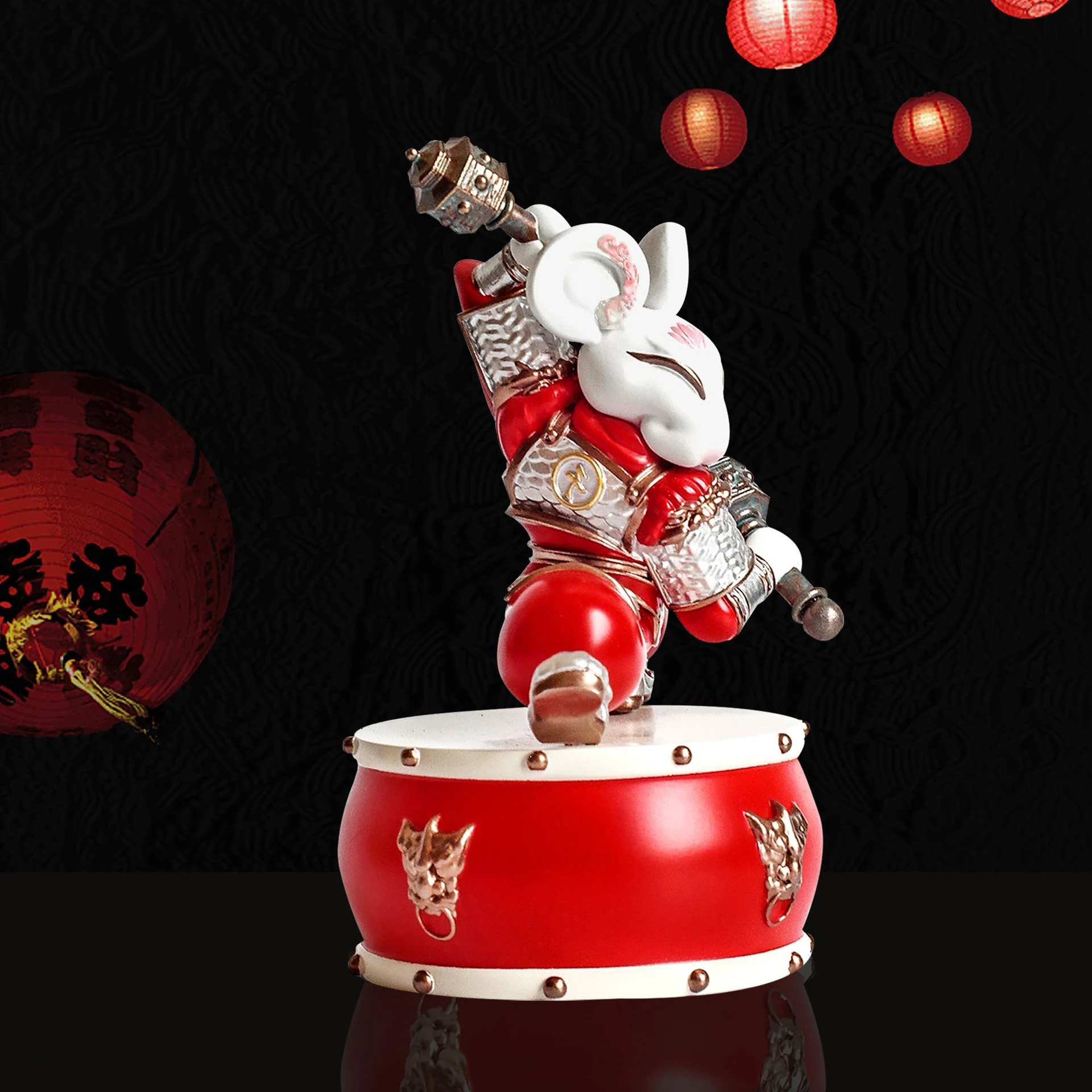 
Time Slow Amazon Resin Crafts Home Decoration Gifts Living Room Decor Armor Mascot Mouse Rat Drum Model With Light Ornaments 