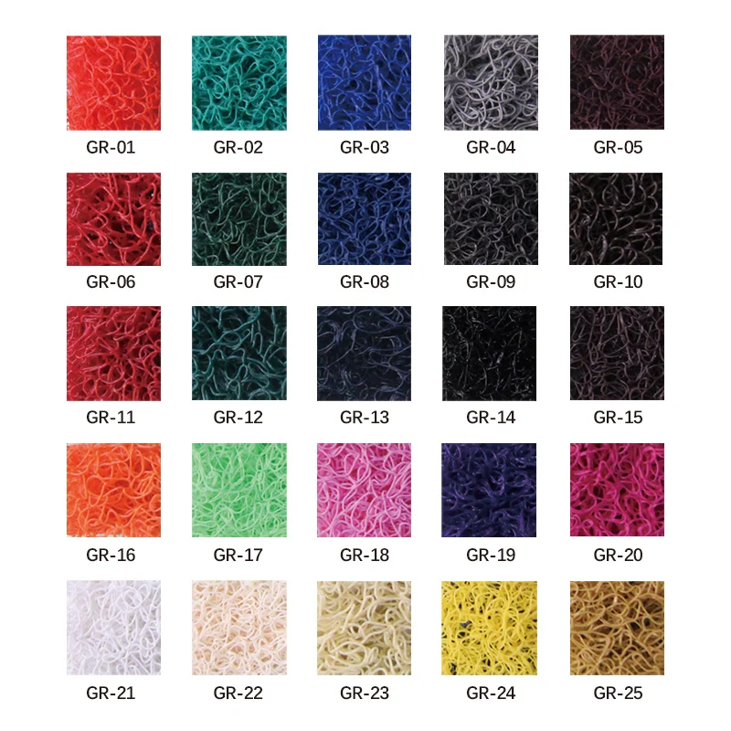 High quality loop design 12mm 15mm 17mm Customize 1.2*12m/roll Vinyl Carpet Anti Skid Noodle Mat Floor Mat with PVC Coil mat