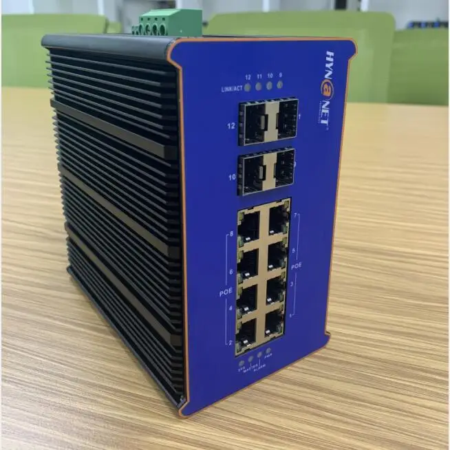 Outdoor switch 8G +4 *10G SFP L3  Broadcom managed din-rail  industrial network switch