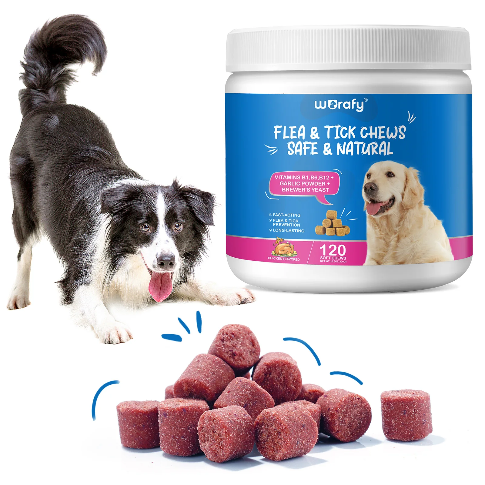 WORAFY safe natural B1 B6 B12 vitamins dogs pet health care supplements,flea and tick pills for dogs pet supplement deworm