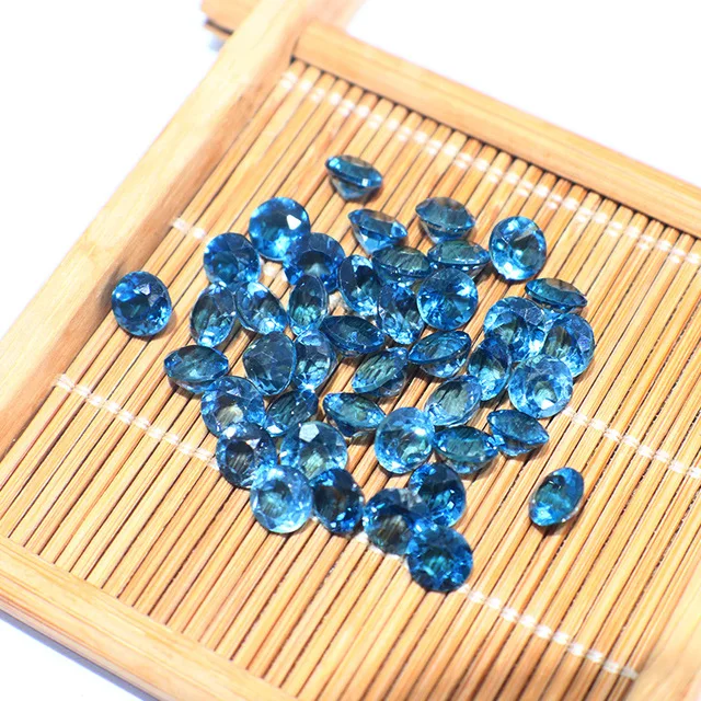 Loose Gemstone Moissanite Stone Blue Color Elegant topaz Solitaire Ring in Silver For Jewelry Material