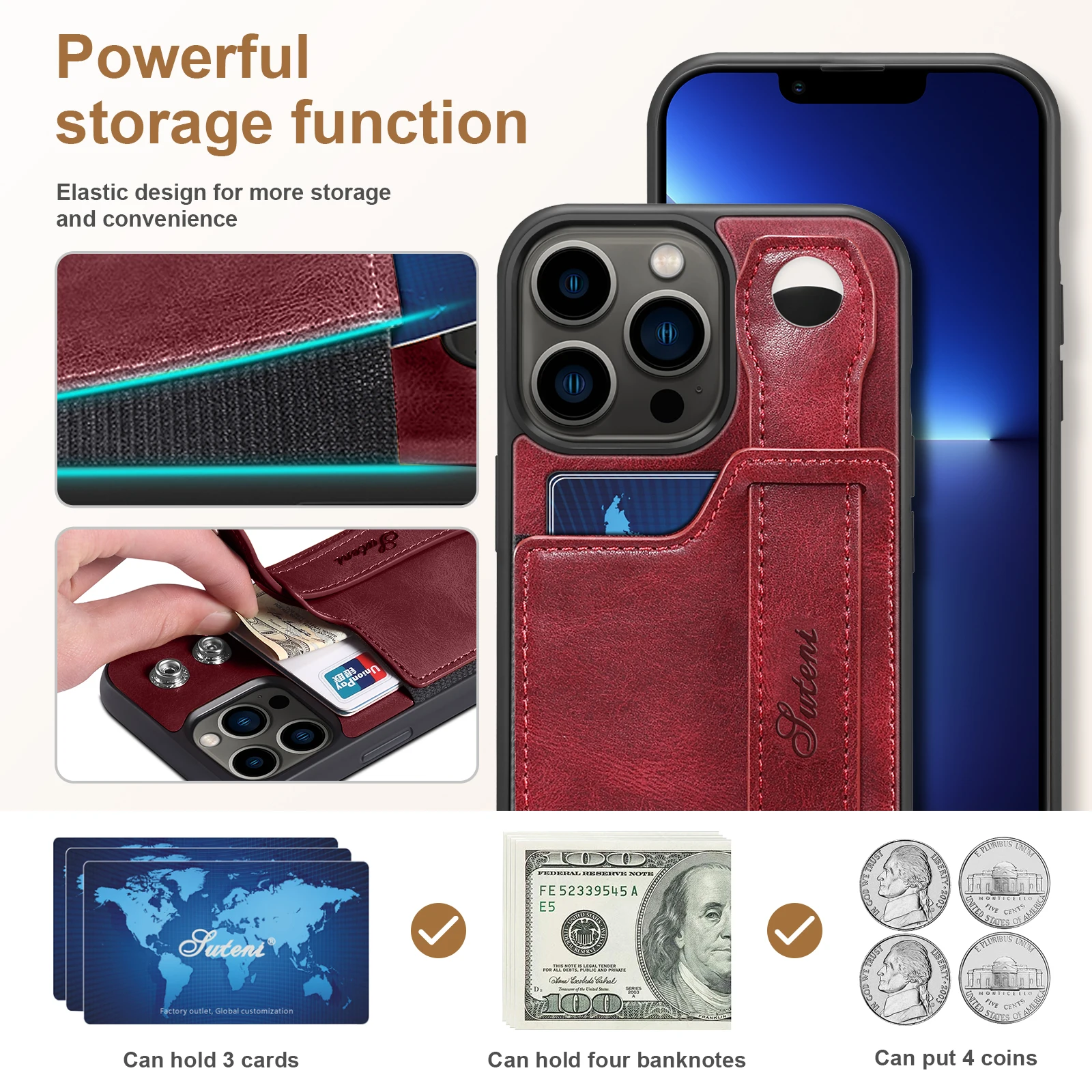business style pu leather phone case folding mobile phone bags for iphone 13 14 case luxury pu leather phone case