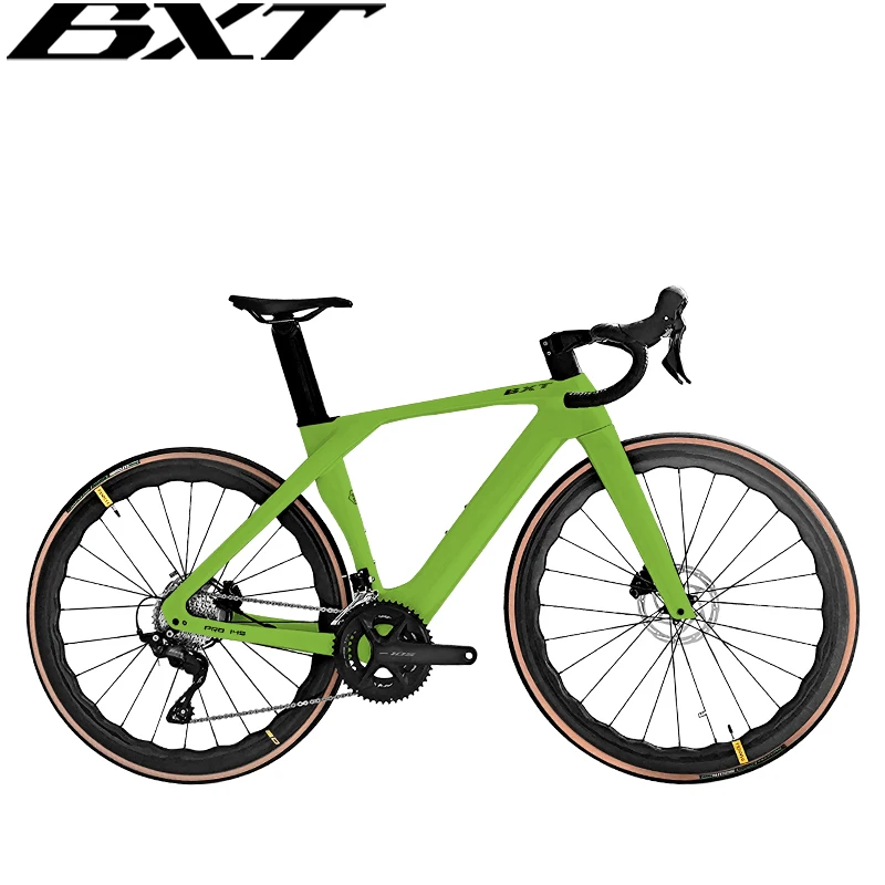 BXT 24 Speed carbon Disc Brake road Bicycle 700C carbon wheelset road Racing bike with shimano 105 R7120 Road bike Upgrade Di2
