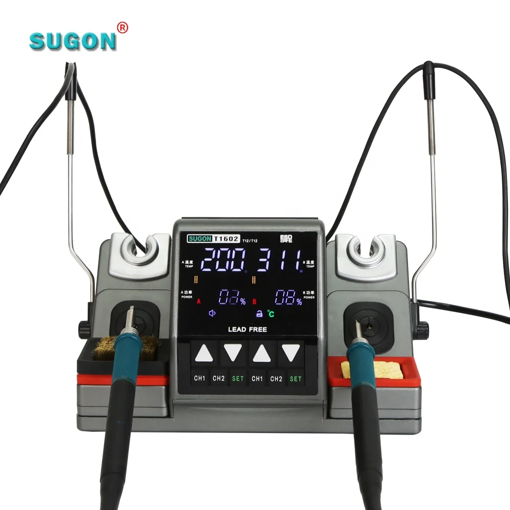 Hot Product SUGON T1602 Soldering Station With All accessory Cheap Soldering Iron Station 60w 110v Heat gun