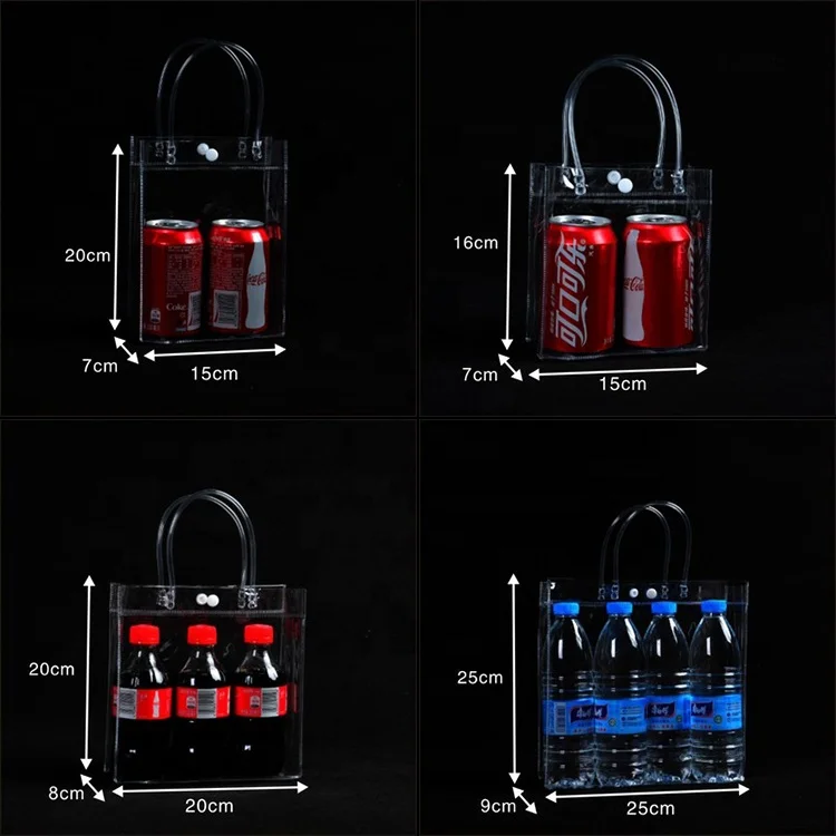 2021 fashionable style clear transparent pvc beach handle tote bag for shopping gift promotional with handles and Hasp