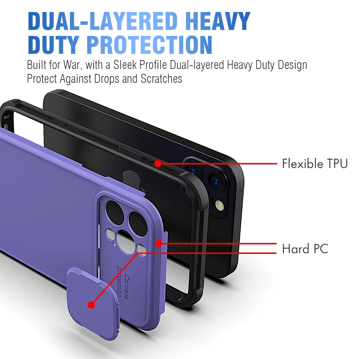 Amazon Hot Selling 2 In 1 Phone Case For Iphone Protective Mobile Phone And Phone Camera Support Dropshipping