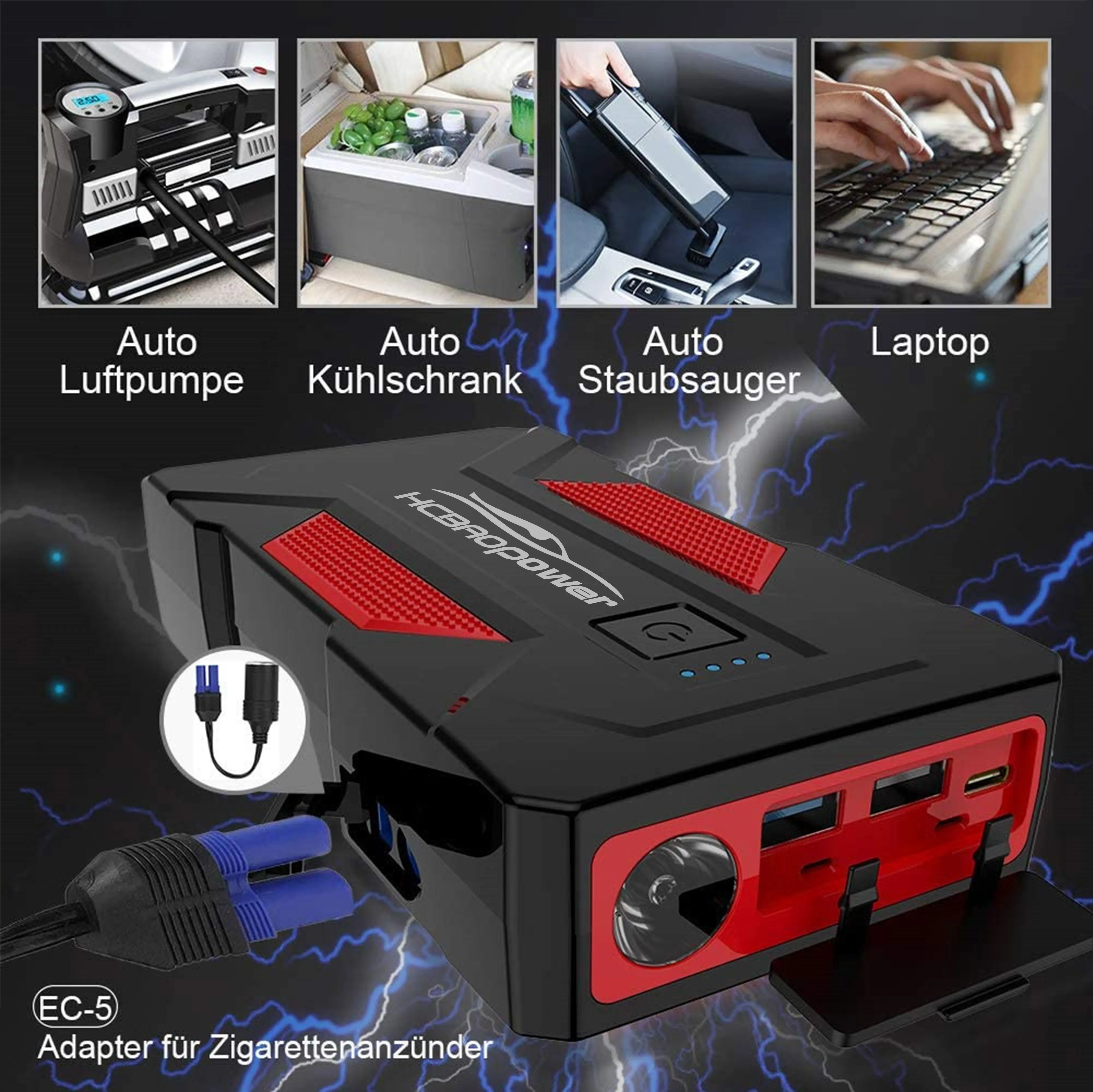 Manufacturer High Power Portable Car Battery Charger Jump Starter Outdoor Emergency Portable Car Jump Starter