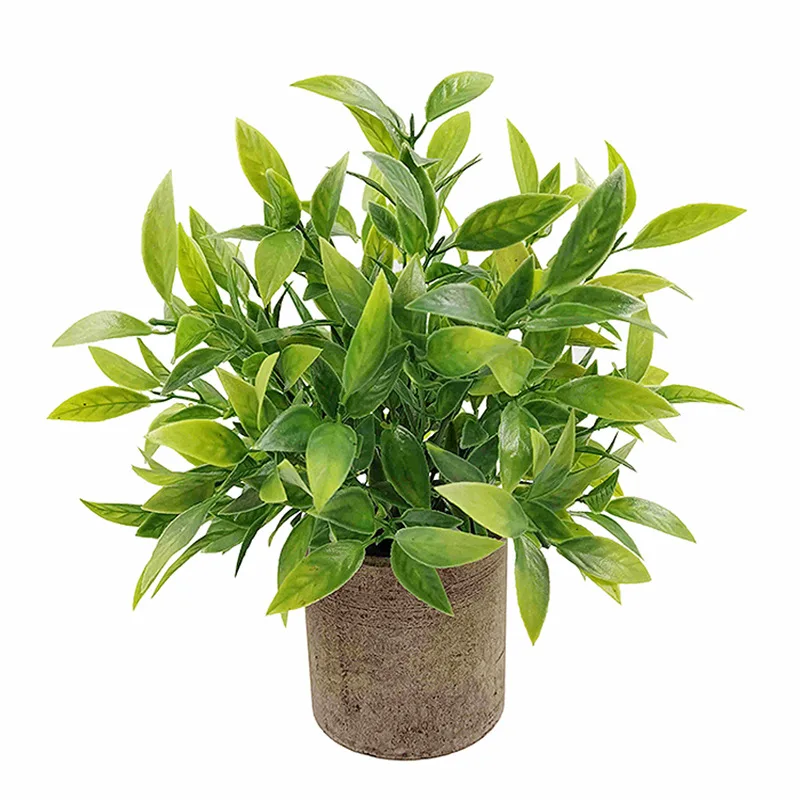 Decorative Indoor Living Room Small Green Pot Plastic Faux Plants And Flowers Potted Wholesale Artificial Plant For Home