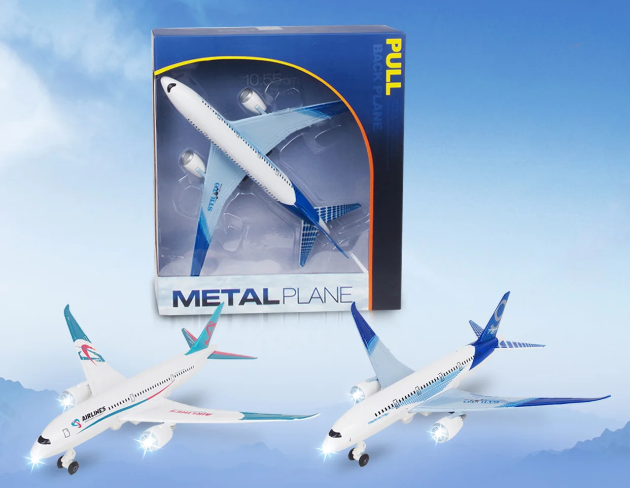 OEM ODM Diecast Model Airplane Toys Hobby Collecting Fun Toys Available Promotional Sliding Alloy 787 Airplane