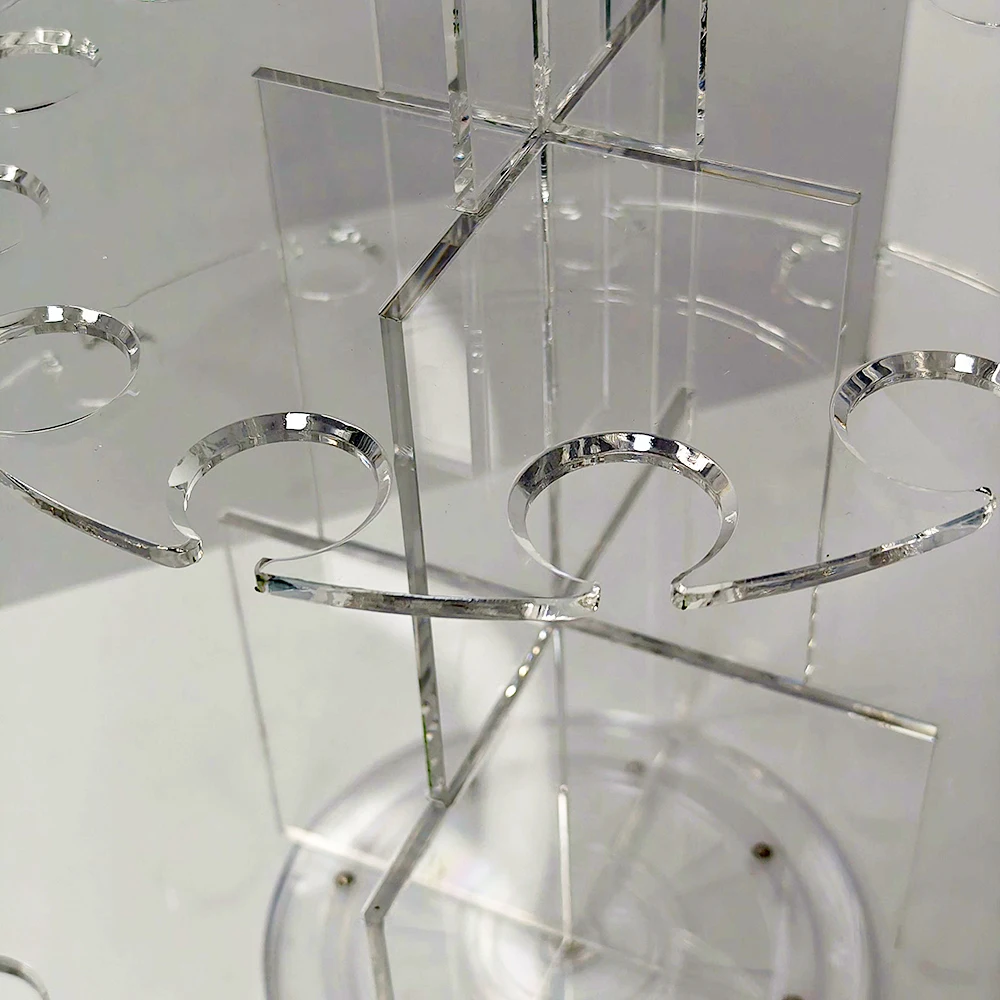 Round Shape Acrylic Champagne Wall Holder Wedding Acrylic Champagne Wall Stand For Events