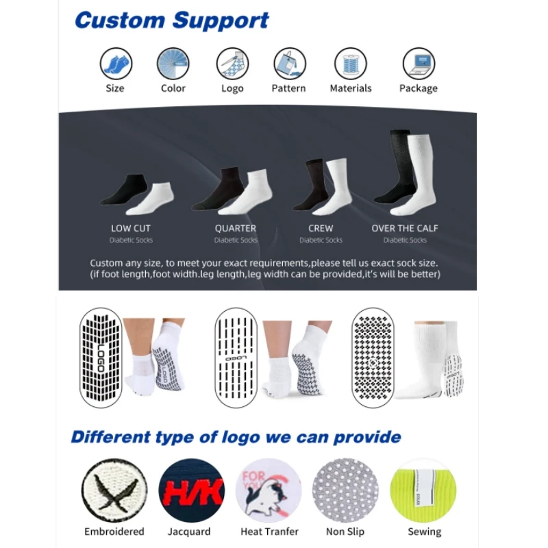 Non-Binding Loose Top Comfortable Bamboo Medical Hospital Socks Seamless Diabetic Compression Socks Unisex