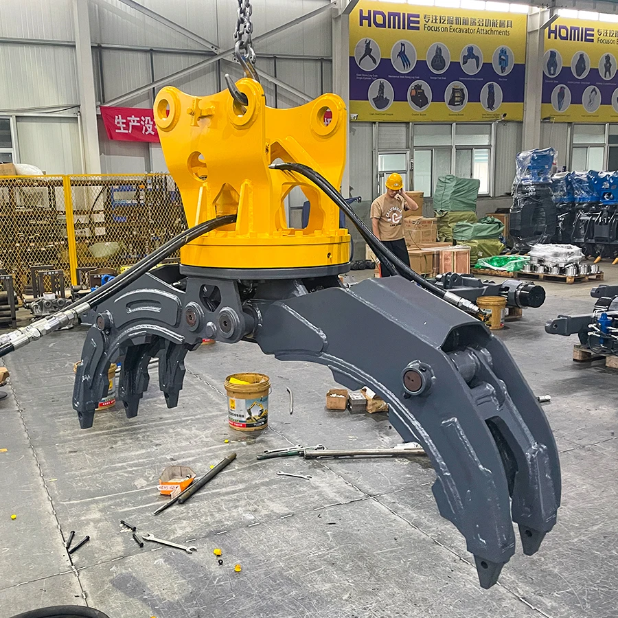Timber Grab Wood Grappler Rotating Excavator Grapple For Excavator